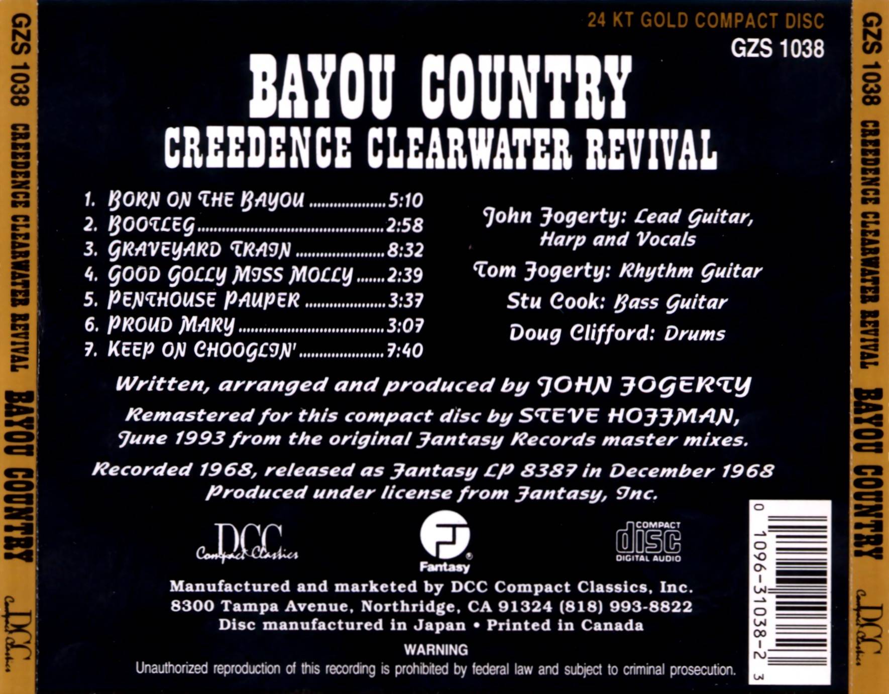 Creedence Clearwater Revival Bayou Country : Back US